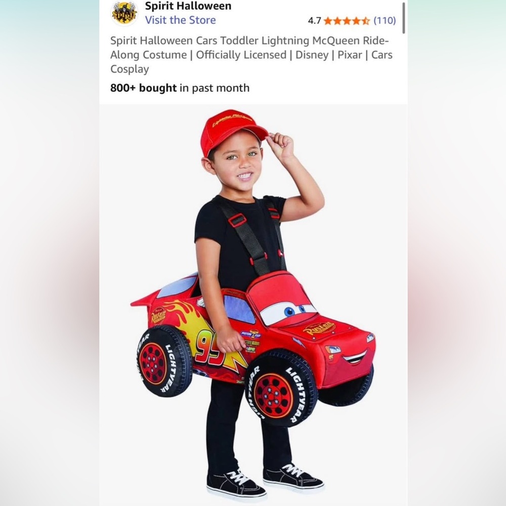 NWT Toddler Lightning McQueen Costume